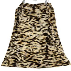 Judith Hart A-Line Maxi Skirt Size 1X Animal Print Stretch Knit Wide Waistband
